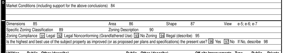 Legacy Form 1004 excerpt linked by the official G-1 cross-reference