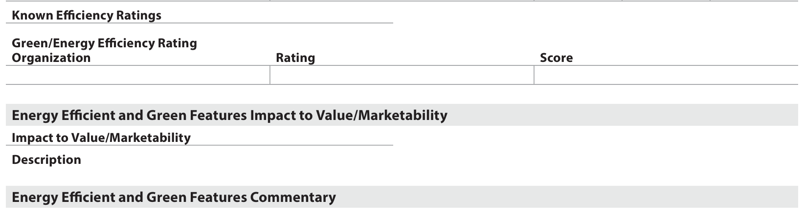 Name the rating—and explain the impact. Official UAD 3.6 report layout, report page 8.