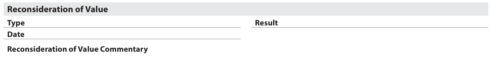 The reconsideration and its outcome. Official UAD 3.6 report layout, report page 36.