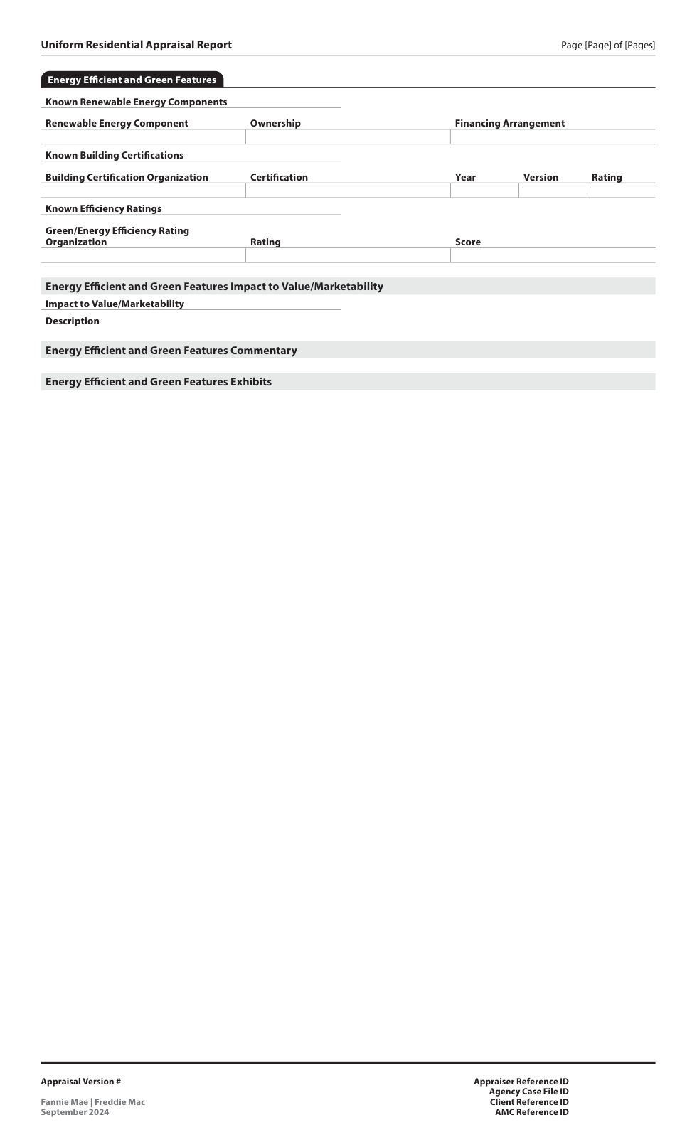 Official Energy Efficient and Green Features report page